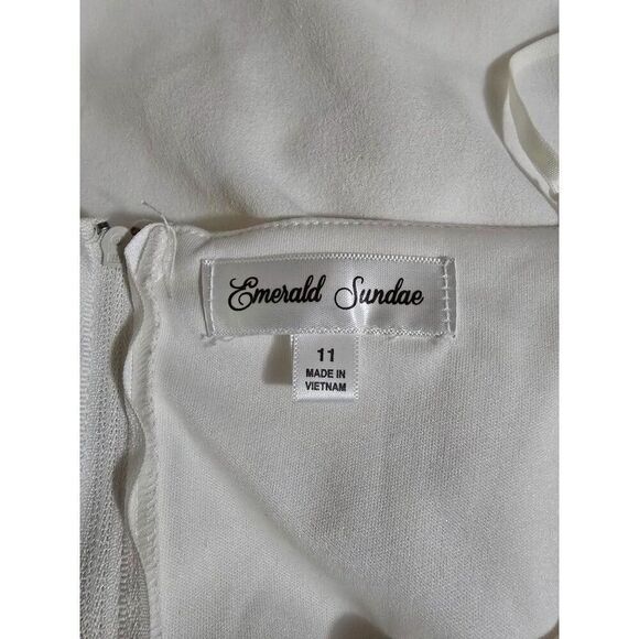 Emerald Sundae White Ruched Mini Dress Spaghetti Straps Style Size 11 shower - Picture 6 of 9